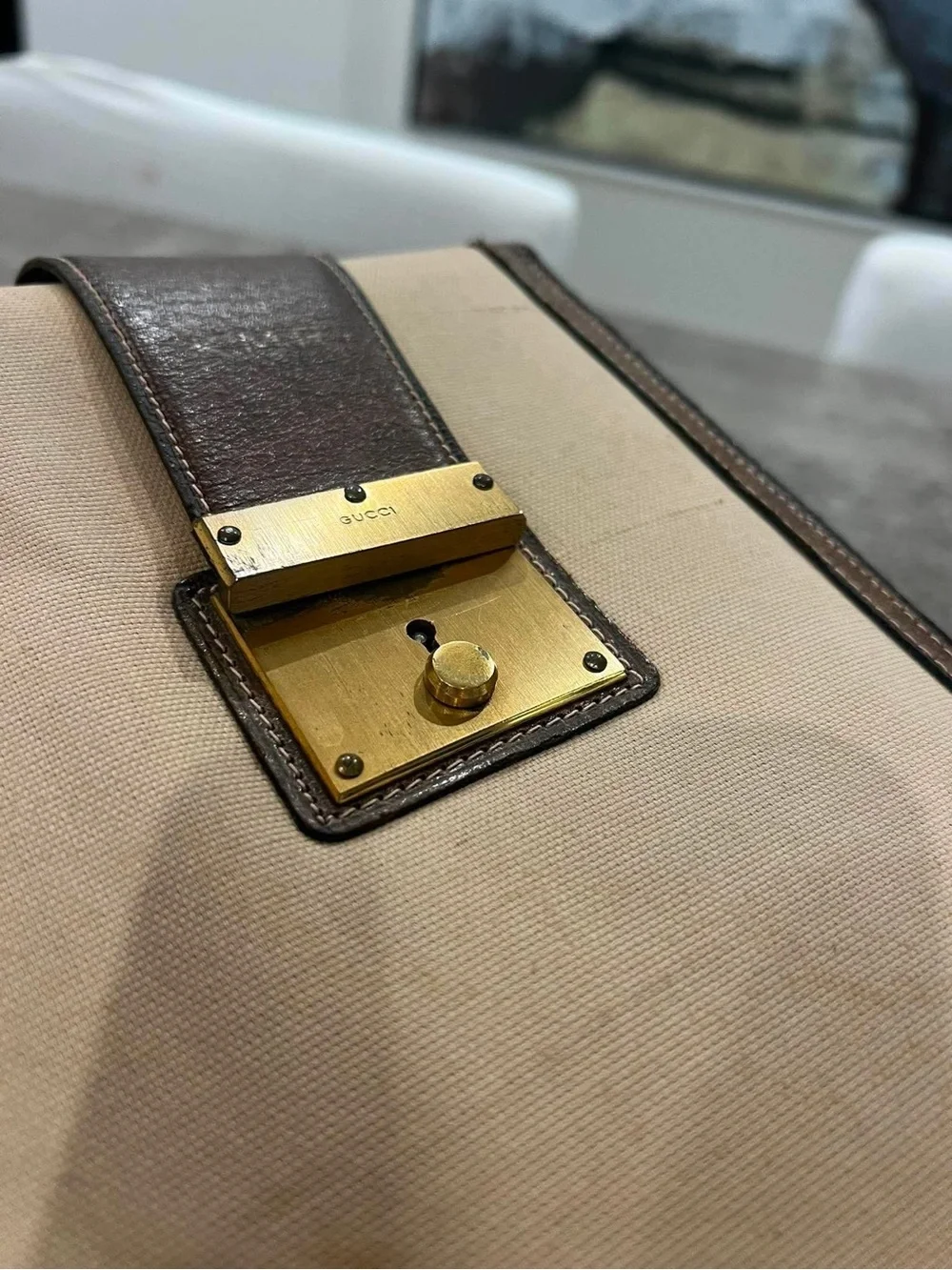 Vintage Gucci Briefcase Canvas Bag
